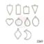 Picture of Designer Hollow Silver Hollow Bezels - Set of 10