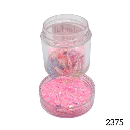 Picture of Holographic Hexa Glitters- Colourful Pink