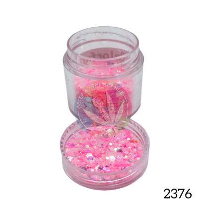 Picture of Holographic Hexa Glitters- Colourful Peach