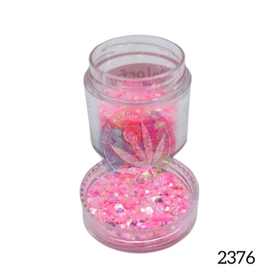 Picture of Holographic Hexa Glitters- Colourful Peach