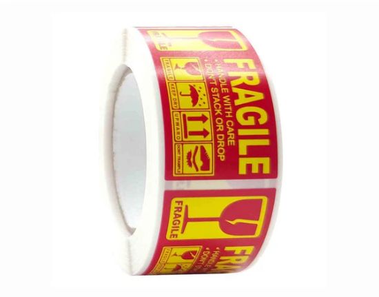 Picture of Fragile Sticker- Red Yellow