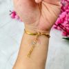 Picture of Golden bracelet bezel with lobster clasp - Square