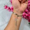 Picture of Silver bracelet bezel with lobster clasp - Round 